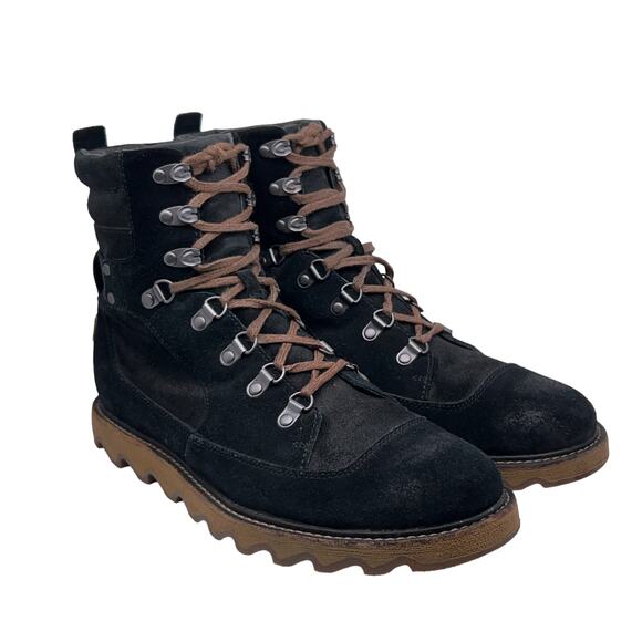 Sorel Mens Size 8.5 Mad Mukluk Boots Suede Leather Hawk Water Resistant Black main image 4